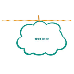 cloud on clothspin design color illustration