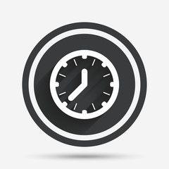 Clock time sign icon. Mechanical watch symbol.