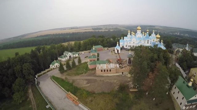 St Dukhovskoi Pochayiv Monastery from bird's eye view