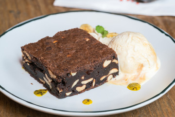 Chocolate Brownie with Vanilla Ice Cream