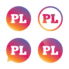 Polish language sign icon. PL translation.