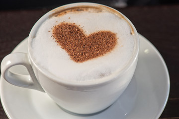 Coffee heart shape