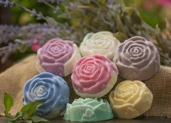 Handmade Rose Pressed Soaps