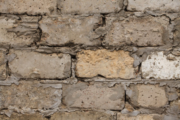 Wall made of concrete blocks. background