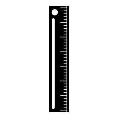 Ruler object icon. School supply tool instrument and education theme. Isolated design. Vector illustration