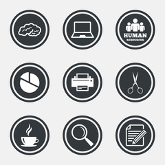 Office, documents and business icons.