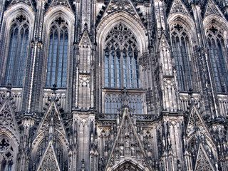 The majestic architecture of a large German city. Cologne
