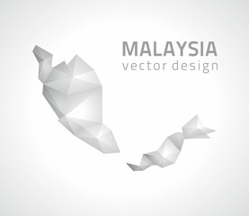 Malaysia mosaic silver and grey vector map