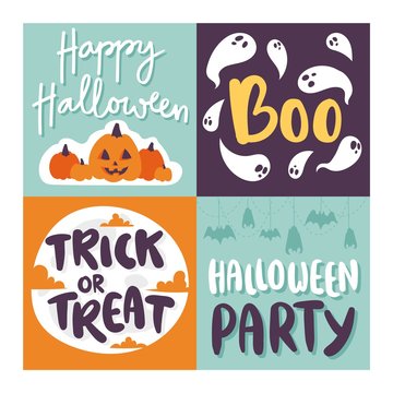 Halloween invitation cards vector.