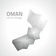 Oman polygonal grey vector triangle perspective map