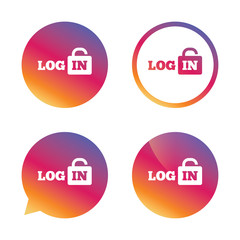Login sign icon. Sign in symbol. Lock.