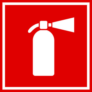 Fire extinguisher red sign