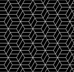 Streszczenie geometryczne kostki hipster czarno-białe poduszki wzór sześciokąt - 122780954