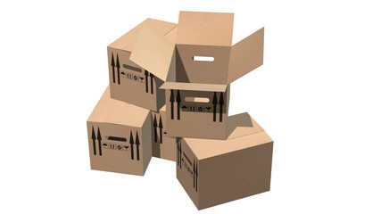
cardboard boxes moving boxes - isolated on white