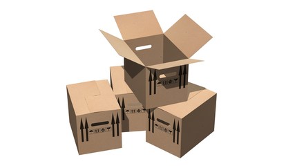 Fototapeta premium cardboard boxes moving boxes - isolated on white