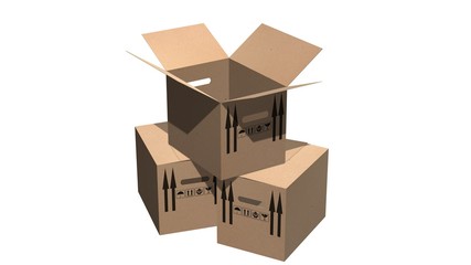  cardboard boxes moving boxes - isolated on white