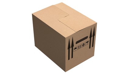 cardboard box  moving box - isolated on white