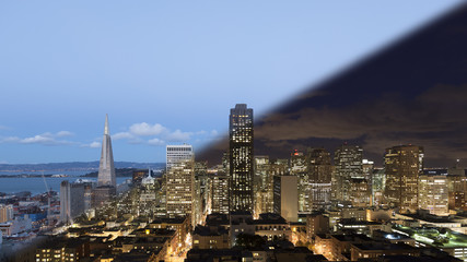Naklejka na ściany i meble San Francisco Skyline twilight transition