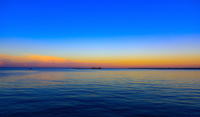 Sea sunset quietly