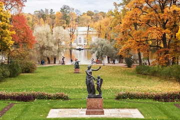 Catherine in Tsarskoye Selo in autumn, near Saint Petersburg