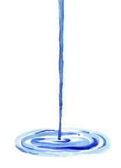 Water jet and radial circles from it