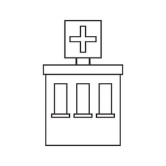 Hospital building icon. Medical and health care theme. Isolated and silhouette design. Vector illustration