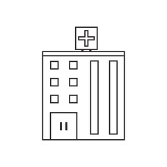 Hospital building icon. Medical and health care theme. Isolated and silhouette design. Vector illustration