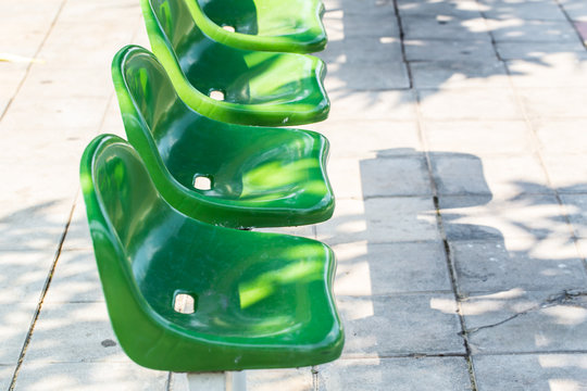 Green Bus Bench In Thailand.