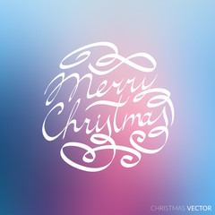 Merry Christmas lettering typography. Text design in handwriting