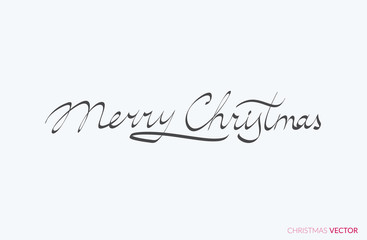 Merry Christmas lettering typography. Text design in handwriting