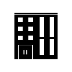 Building with windows icon. Architecture city and urban theme. Isolated and silhouette design. Vector illustration