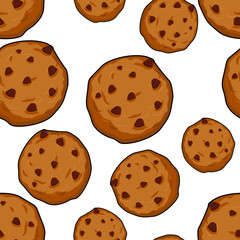 Cookies seamless pattern. pastry background. Food ornament. Swee