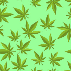 Cannabis seamless pattern. marijuana texture. ganja ornament. Na