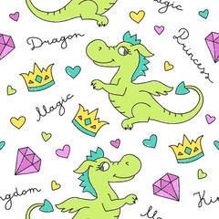 dragons seamless pattern