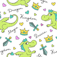 dragons seamless pattern