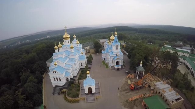 Bird's eye view of St Dukhovskoi Pochayiv Monastery