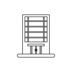 Building with windows icon. Architecture city and urban theme. Isolated and silhouette design. Vector illustration