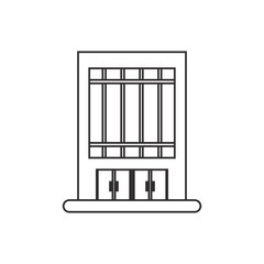 Building with windows icon. Architecture city and urban theme. Isolated and silhouette design. Vector illustration