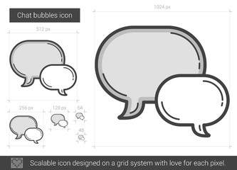 Chat bubbles line icon.
