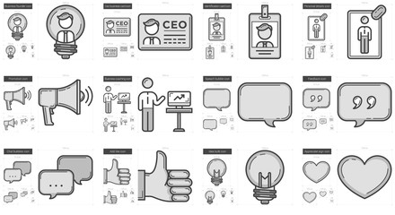 Human resources line icon set.