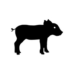 Pig silhouette. Vector illustration