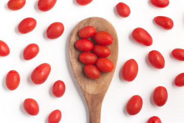 Cherry Tomatoes into a spoon
