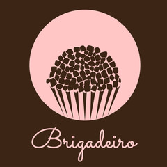 Brigadeiro icon vector. Brazilian sweet candy brigadier design illustration. 