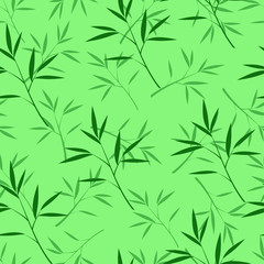 Vector seamless bamboo leaves pattern