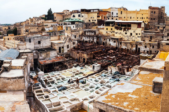 Leather Tannery in Fez, Morocco