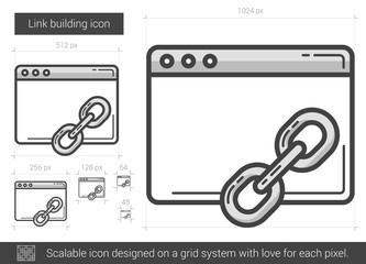 Link building line icon.