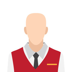 Bellboy flat icon on isolated white transparent background.	