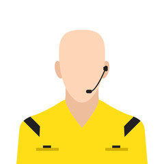 Referee flat icon on isolated white transparent background.	