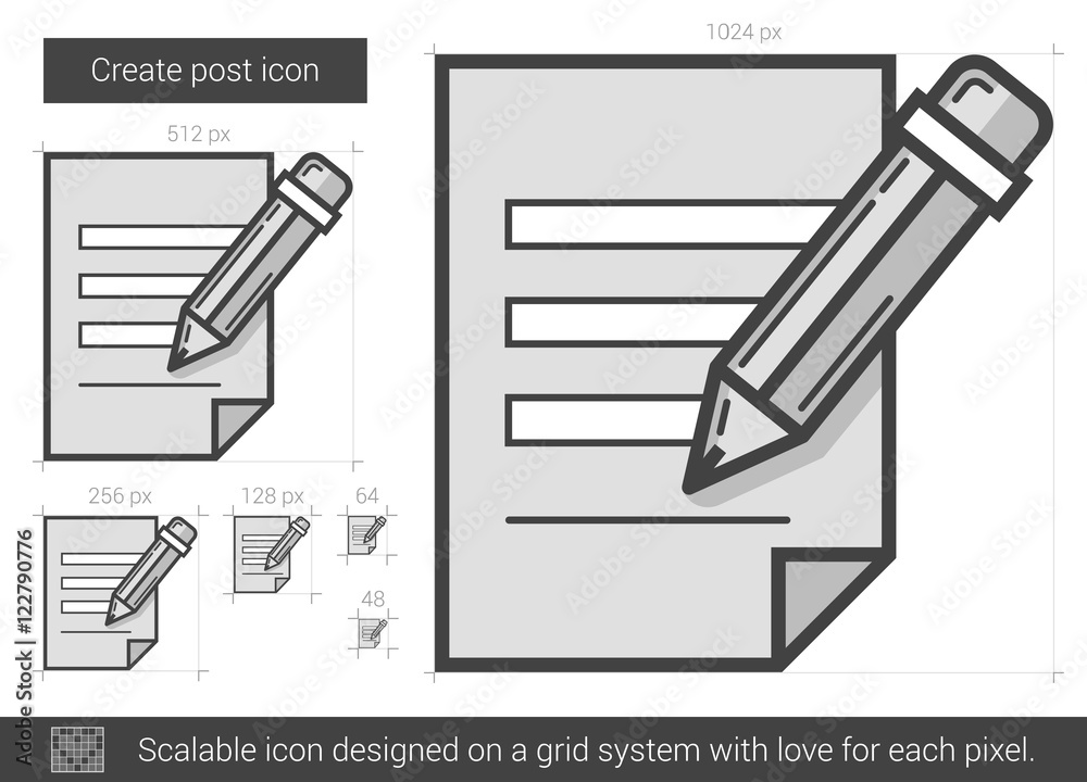 Canvas Prints create post line icon.