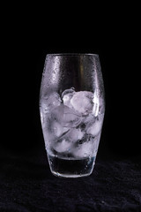 Glass with water and ice